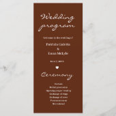 Minimalistische Elegante Rust Terracotta Trouwflat Programmakaart (Voorkant)