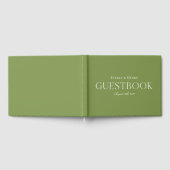Minimalistische elegante Sage Green bruiloft Gastenboek (Volledig)