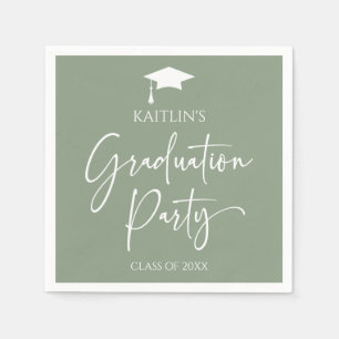 Minimalistische elegante Sage Green Graduation Par Servet