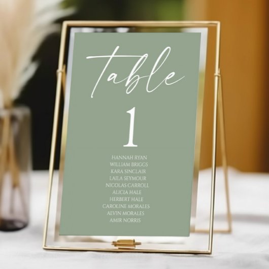 Minimalistische Elegante Sage Green Wedding Kaart