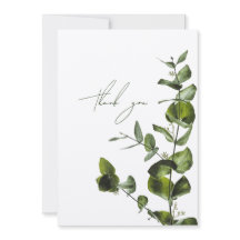 Minimalistische elegante salie eucalyptus bedankka