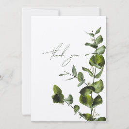 Minimalistische elegante salie eucalyptus bedankka bedankkaart