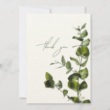 Minimalistische elegante salie eucalyptus bedankka