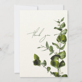 Minimalistische elegante salie eucalyptus bedankka bedankkaart