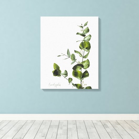 Minimalistische elegante salie eucalyptus canvas (Insitu (Houten vloer))