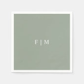 Minimalistische elegante salie groene bruiloft ser servet (Voorkant)