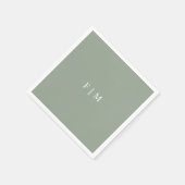 Minimalistische elegante salie groene bruiloft ser servet (Hoek)