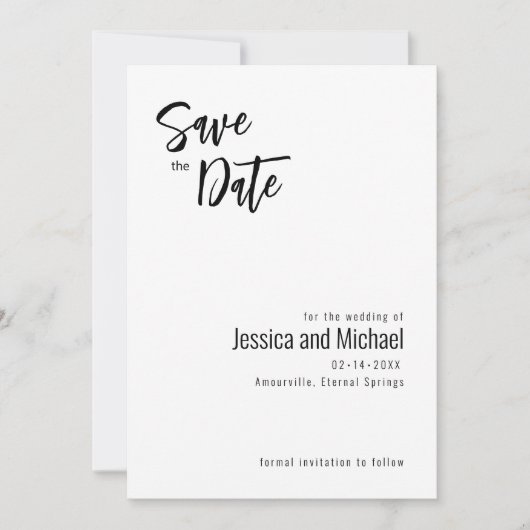 💍 minimalistische elegante save the date (Voorkant)