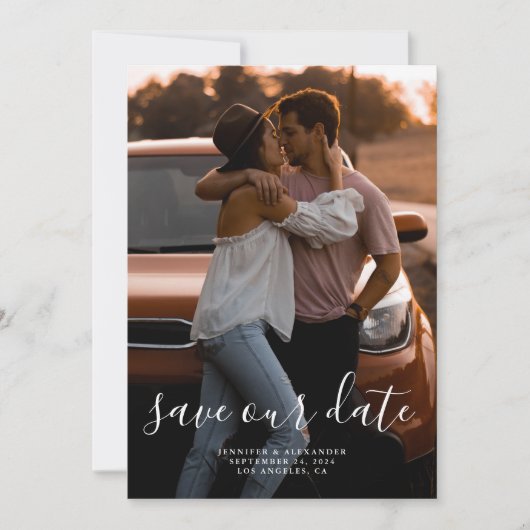 Minimalistische elegante save the date (Voorkant)