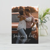 Minimalistische elegante save the date (Staand voorkant)