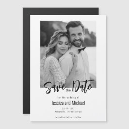 💍 Minimalistische Elegante 'Save the Date' met fo Magnetische Uitnodiging