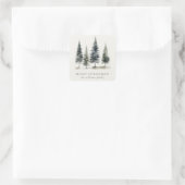 Minimalistische elegante Scandinavische kerstboom Vierkante Sticker (Tas)