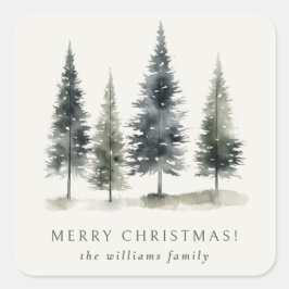 Minimalistische elegante Scandinavische kerstboom Vierkante Sticker