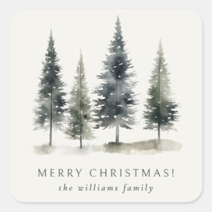 Minimalistische elegante Scandinavische kerstboom Vierkante Sticker