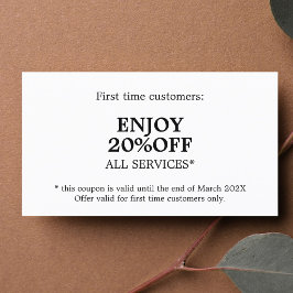 Minimalistische Elegante Schoonheidssalon Kortingskaartje