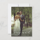 Minimalistische Elegante Script 2 Foto Huwelijk  Bedankkaart (Achterkant)