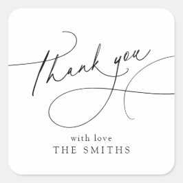Minimalistische elegante script bedankjes vierkante sticker