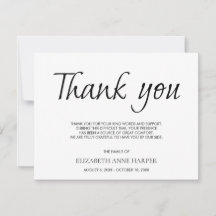 Minimalistische Elegante Script Bedankkaart Na Een