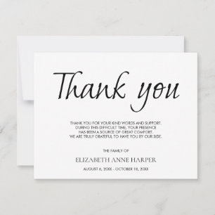 Minimalistische Elegante Script Bedankkaart Na Een RSVP Kaartje