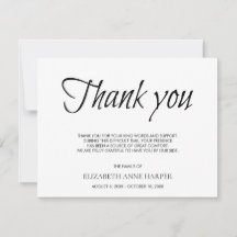 Minimalistische Elegante Script Bedankkaart Na Een