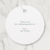 Minimalistische Elegante Script Bedankt Favorietla Bedankjes Labels (Achterkant)