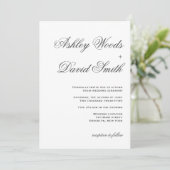 Minimalistische Elegante Script Bruiloftsinvatie Kaart (Staand voorkant)