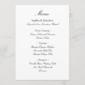 Minimalistische Elegante Script Bruiloftsmenu Menu (Voorkant)