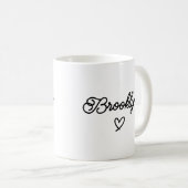 Minimalistische Elegante Script Gepersonaliseerde Koffiemok (Voorkant rechts)