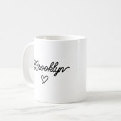 Minimalistische Elegante Script Gepersonaliseerde Koffiemok (Voorkant links)