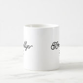 Minimalistische Elegante Script Gepersonaliseerde Koffiemok (Center)