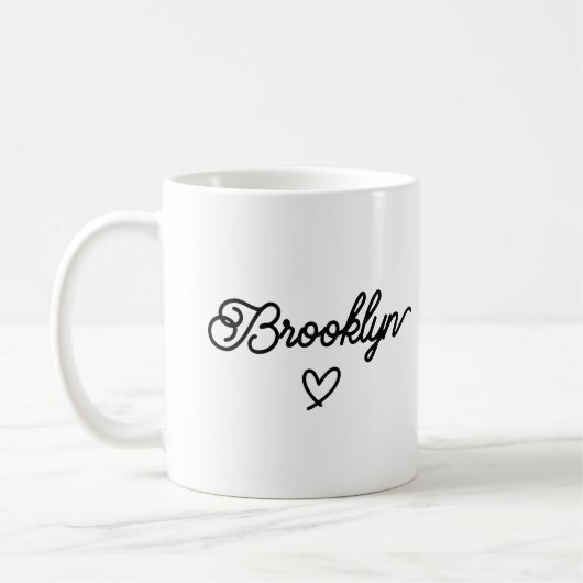 Minimalistische Elegante Script Gepersonaliseerde Koffiemok (Links)