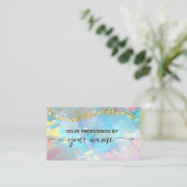 Minimalistische Elegante script iriserende Opal Visitekaartje (Staand voorkant)
