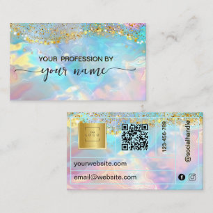 Minimalistische Elegante script iriserende Opal Visitekaartje