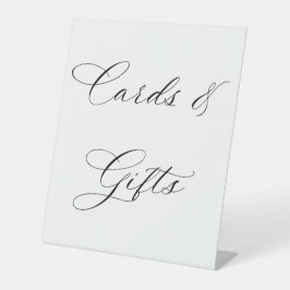 Minimalistische Elegante Script Kaarten & Cadeaus  Reclamebord Met Voetstuk