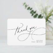 Minimalistische Elegante Script Kerst Bedankt (Staand voorkant)