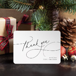 Minimalistische Elegante Script Kerst Bedankt