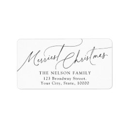 Minimalistische Elegante Script Kerst Retouradres Etiket