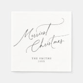 Minimalistische elegante script Merry Christmas Servet (Voorkant)