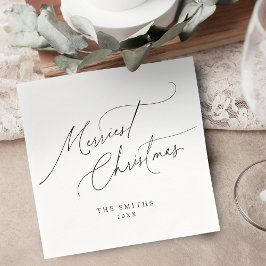 Minimalistische elegante script Merry Christmas Servet