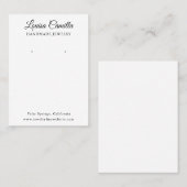 Minimalistische Elegante Script Oorbellen Displayk Visitekaartje (Voorkant / Achterkant)