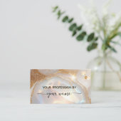 Minimalistische Elegante script Opal Steen Visitekaartje (Staand voorkant)