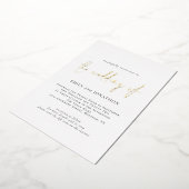 Minimalistische Elegante Script QR Code Huwelijk E Folie Uitnodiging (Gedraaid)