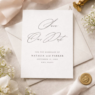 Minimalistische Elegante Script Save the Date