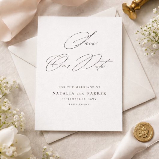 Minimalistische Elegante Script Save the Date