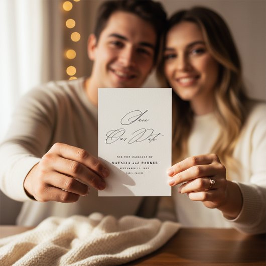Minimalistische Elegante Script Save the Date