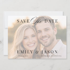Minimalistische Elegante Script Save the Date Kaar