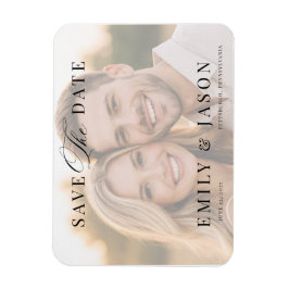 Minimalistische Elegante Script Save the Date Kaar Magneet