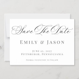 Minimalistische Elegante Script Save the Date Kaar Magnetische Uitnodiging