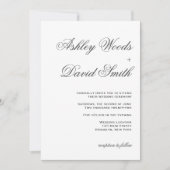 Minimalistische Elegante Script Trouw Uitnodiging (Voorkant)