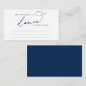 Minimalistische Elegante Script Trouwlied Verzoek Informatiekaartje (Voorkant / Achterkant)